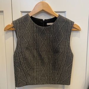 Alice + Olivia Cable Knit Gray Crop Top